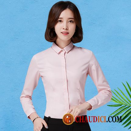 Chemisier Long Blanc Femme Slim Frais Campus Vent Femme Rose France