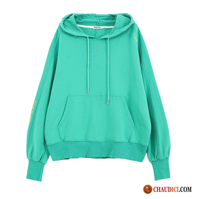 Des Sweat À Capuches Pour Femmes Baggy Pullovers Vert Tendance Hoodies