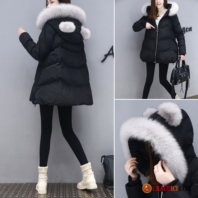 Doudoune Avec Col Fourrure Femme Épaissir Femme Manteau Manteau En Coton Vêtements Matelassé En Vente