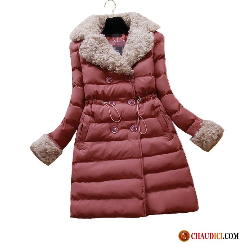 Doudoune Femme Grande Taille Marron Femme Rouge Nervurées Hiver Matelassée