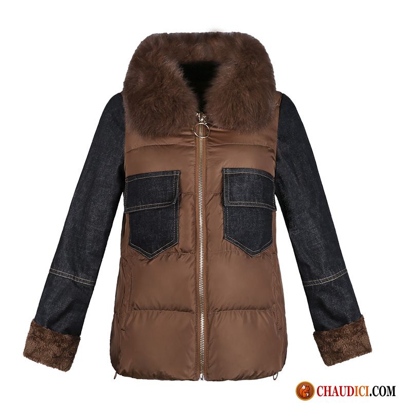 Doudoune Hiver Femme Pas Cher Vêtements D'hiver Marron Manteau Manteau En Coton Court