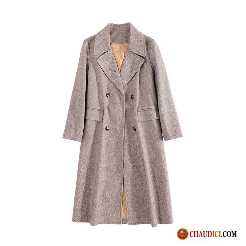 Doudoune Manteau Femme Beige Pure Femme Hiver De Laine L'automne