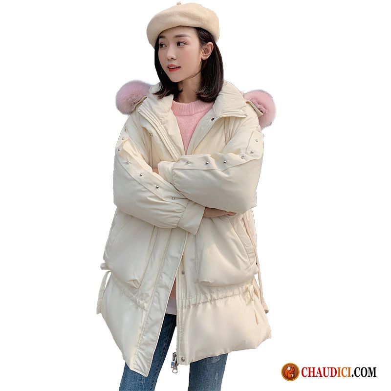 Doudoune Mode Femme Doudoune Personnalité Tendance Blanc Élégant En Vente