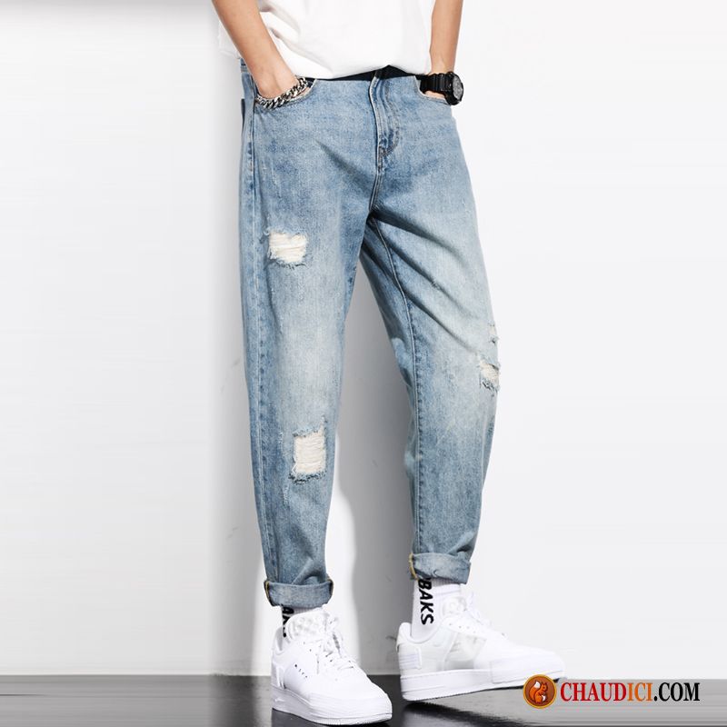 Fashion Jeans Homme Couleur Claire Homme Jambe Droite Ultra Pantalon Soldes