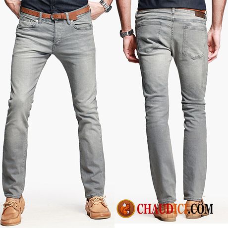 Fashion Jeans Homme Pantalon Jeans Gris Homme Slim