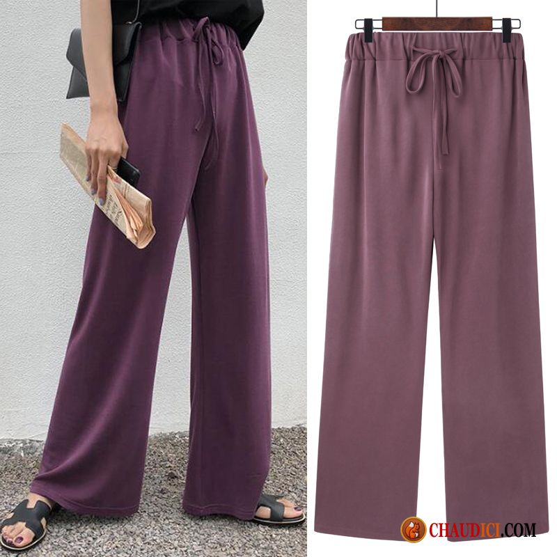 Femme En Pantalon Cuir Marine Femme Grande Taille Violet Haute Cintrée Jambe Droite