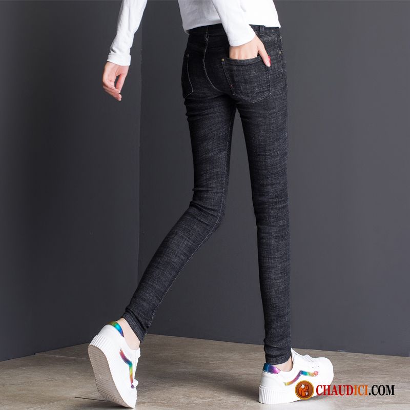 Jean Noir Femme Slim Rouge Été Guêtres Leggings Mince Jeans Slim