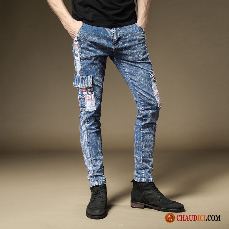 Jean Slim Blanc Homme Jaune Bleu Les Adolescents Jeans Homme Slim Soldes