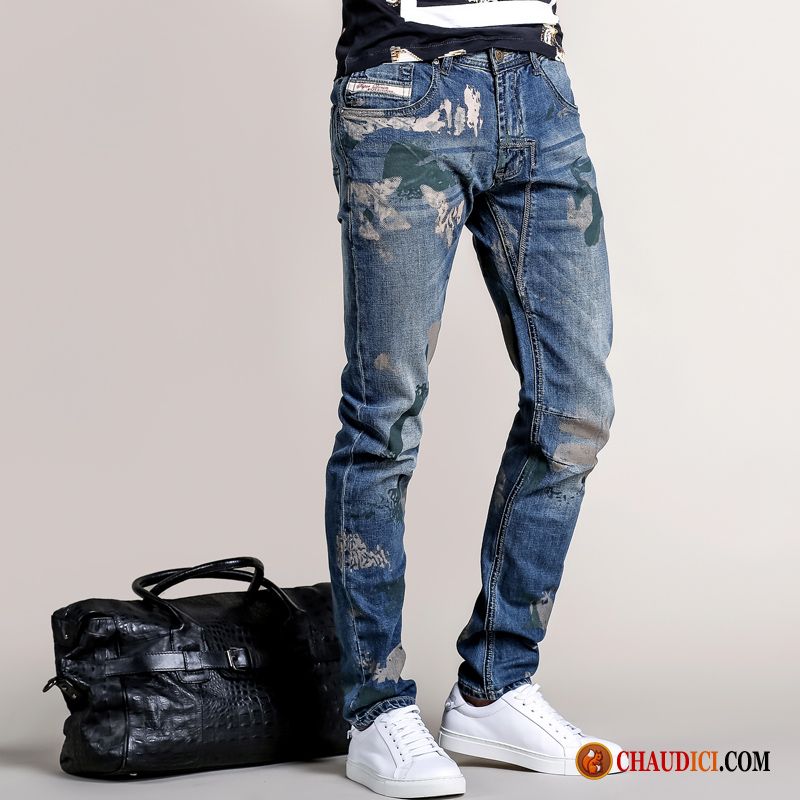 Jean Slim Homme Qualité Homme Pantalons Jeans Tendance Pas Cher