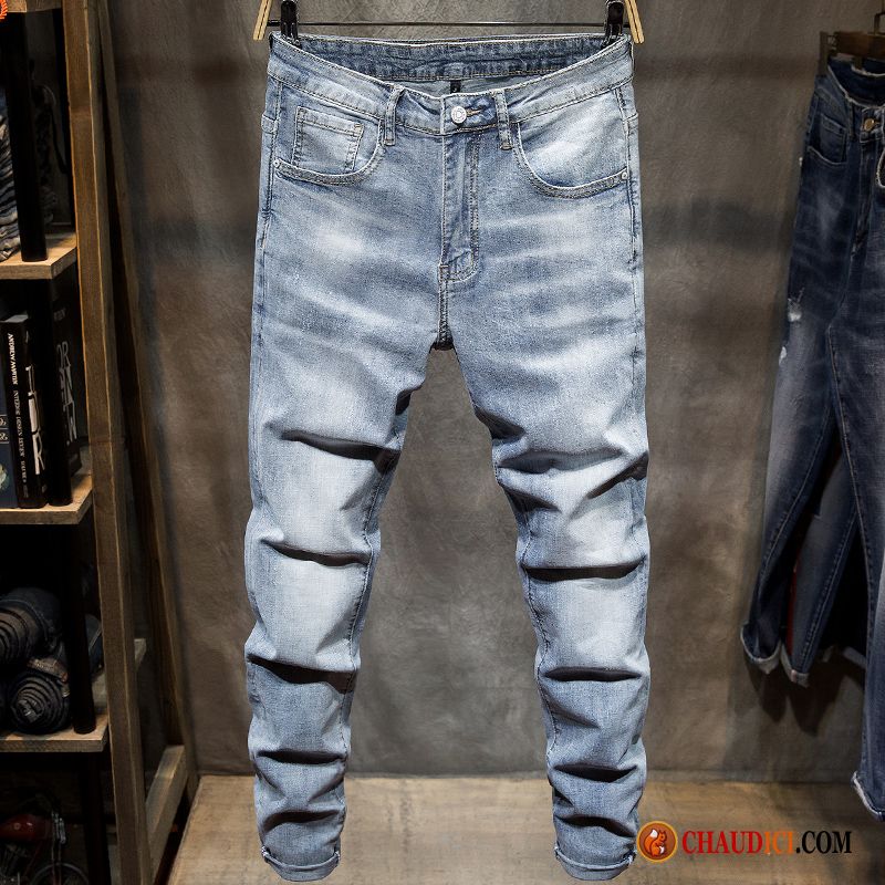 Jeans Regular Homme Pas Cher Homme Été Tendance Slim Des Trous Dans Les Jeans Soldes