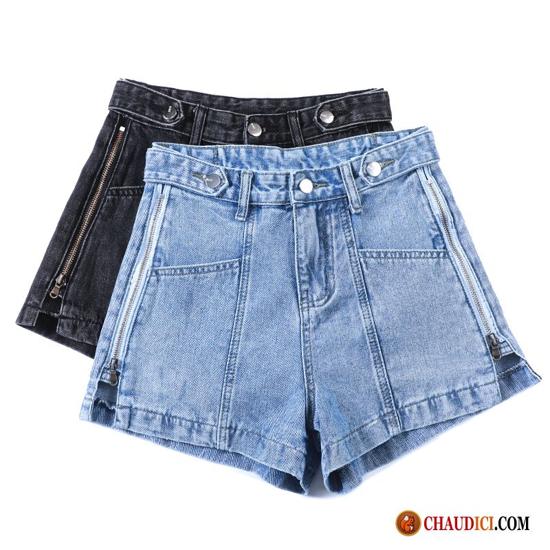 Les Meilleurs Shorts Femme Été Bleu Rouge Denim Pantalon Chaud Soldes