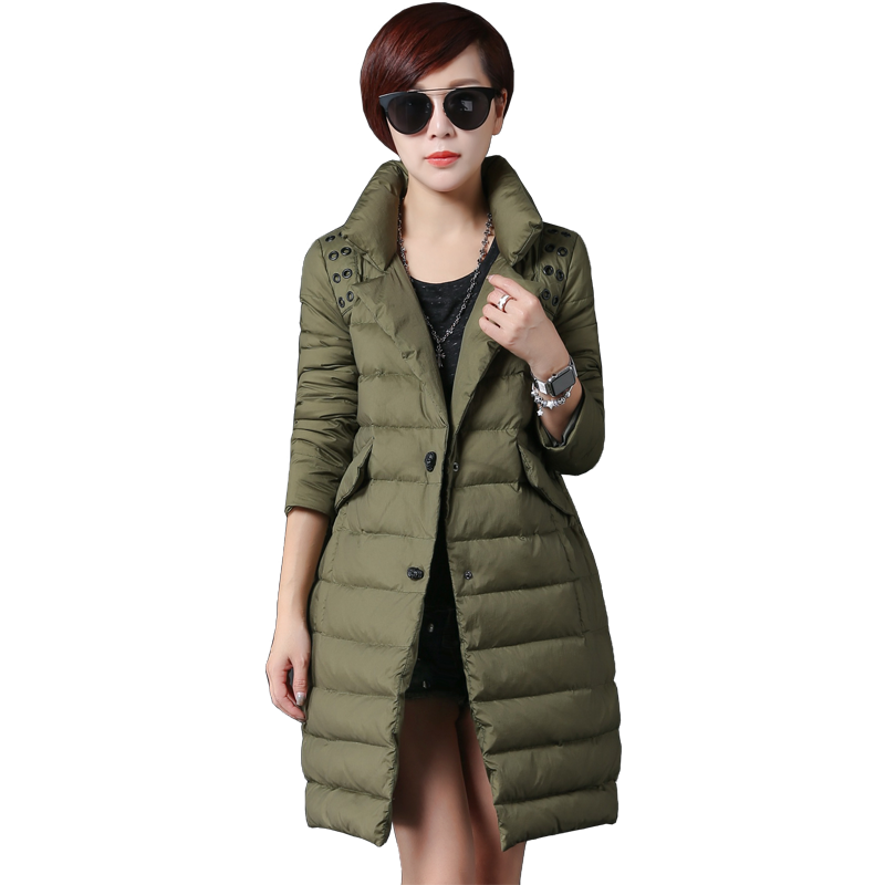 Manteau Doudoune Longue Femme Vêtements D'hiver Militaire Vert Doudoune Manteau Femme Pas Cher