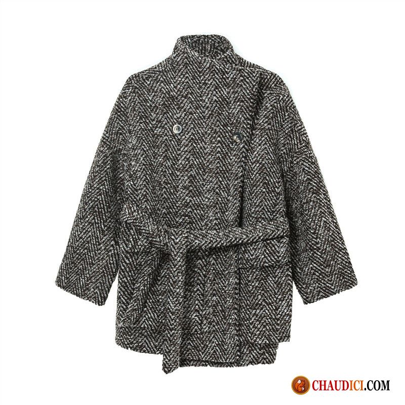 Manteau En Laine Femme L'automne Vêtements D'hiver Femme De Laine Gris France