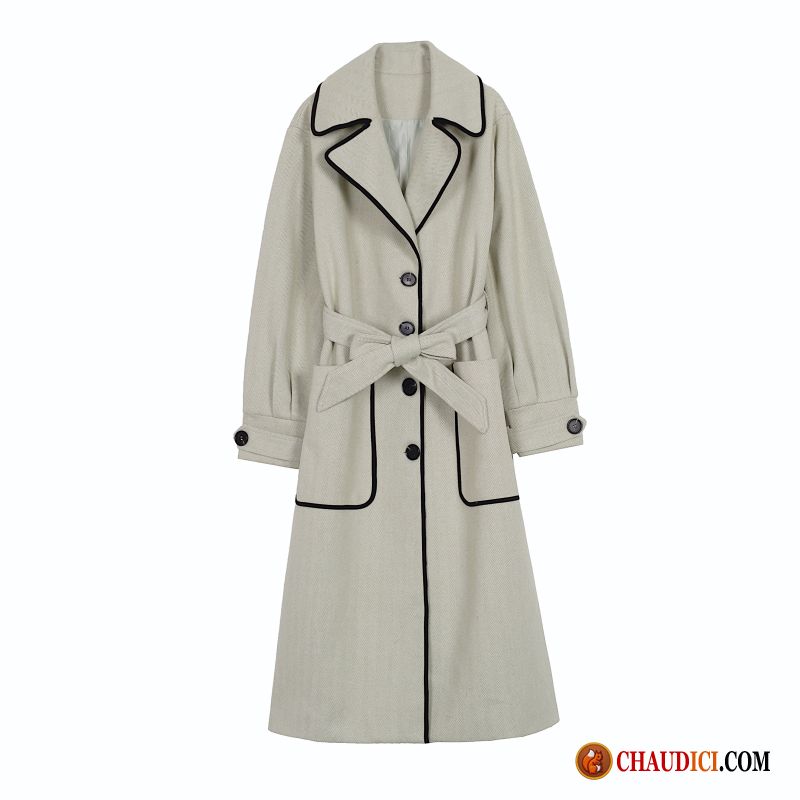 Manteau Femme Beige Manteau De Laine Vert Vêtements D'hiver Gros Pas Cher