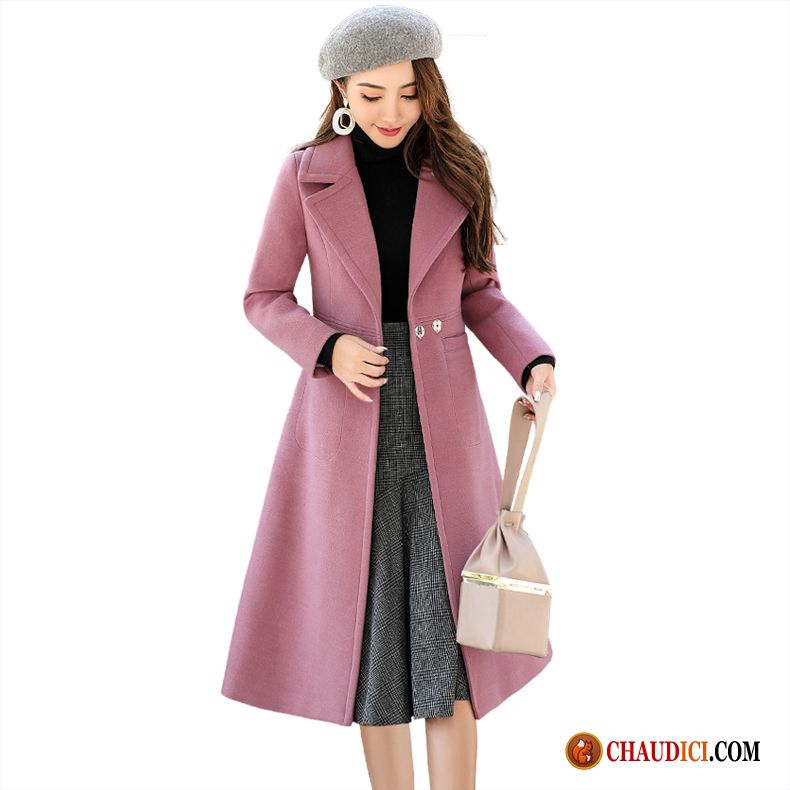 Manteau Femme En Laine Chameau La Mode De Laine Violet Tissu De Laine L'automne