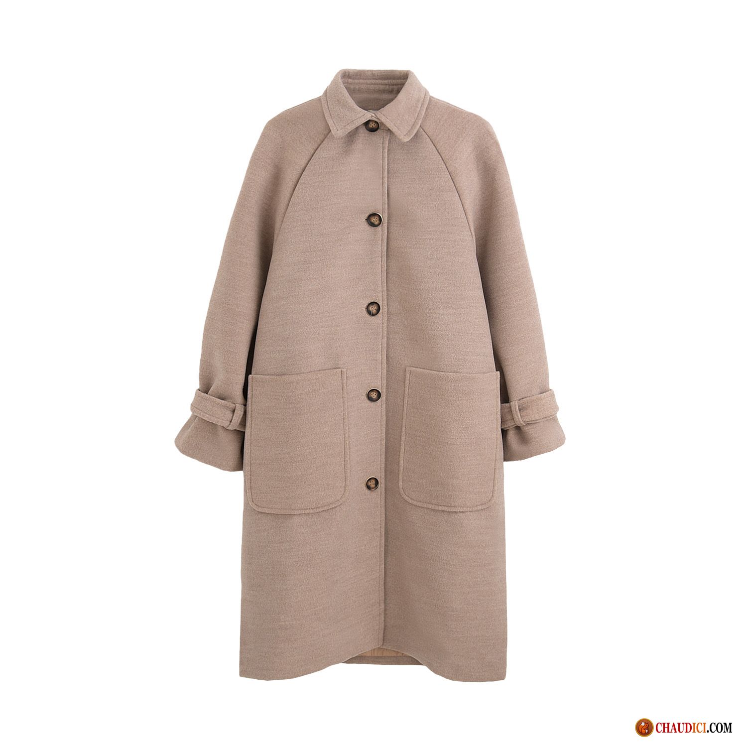 Manteau Femme Marine Poche Manteau Bouton À Une Rangée Manteau Tempérament En Ligne