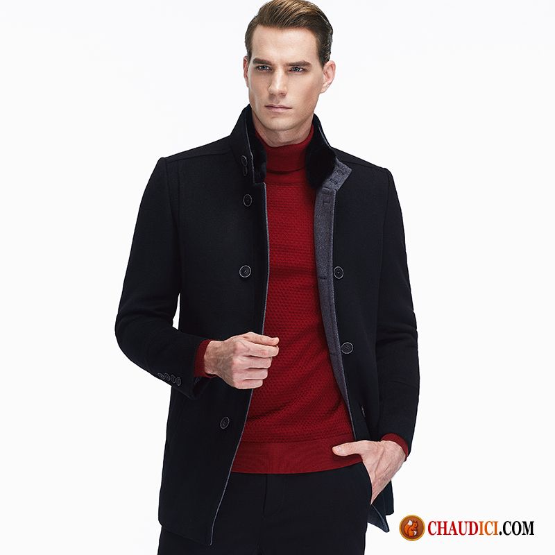 Manteau Homme D Hiver Manteau La Laine De Laine Loup Jeunesse Pas Cher