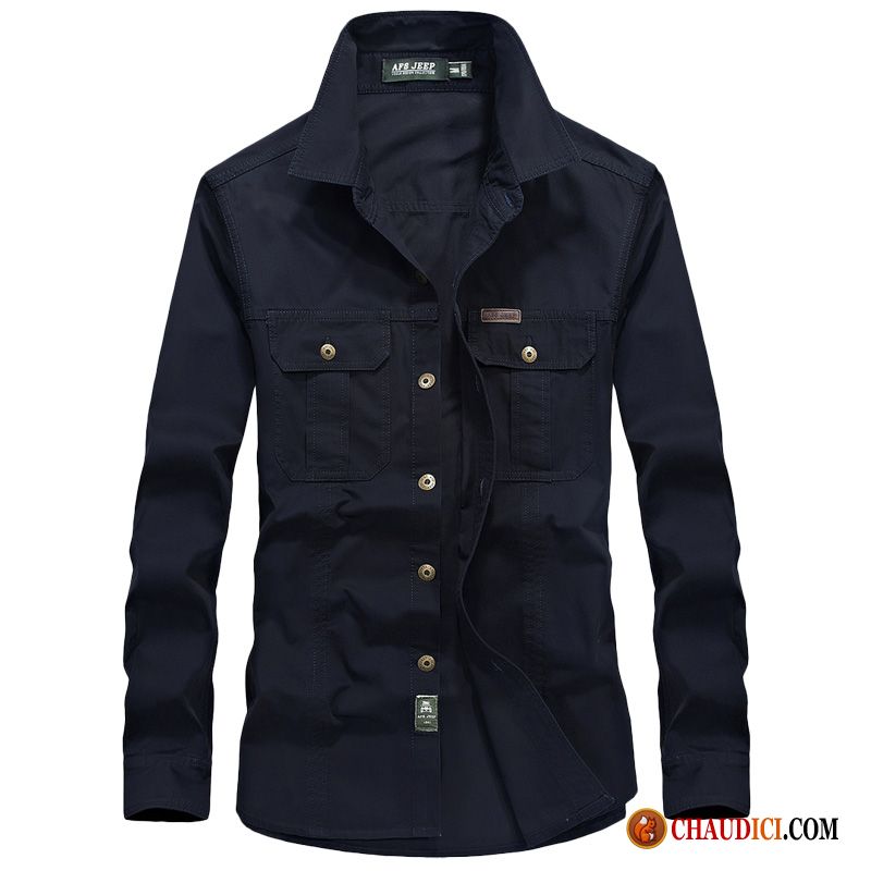 Manteau Homme Grande Taille Ivoire Cargo Chemise Jeunesse Homme Printemps