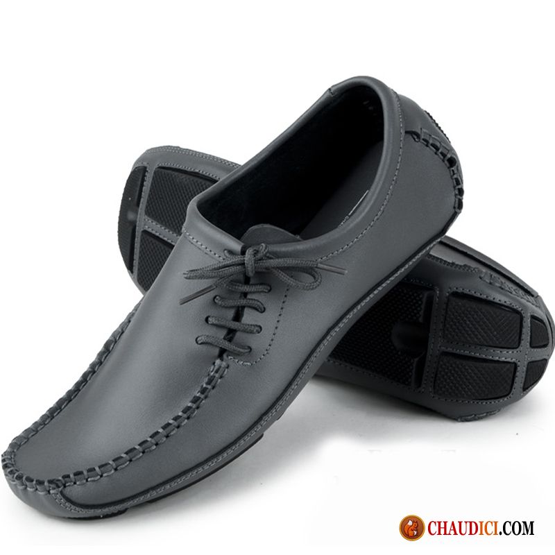 Marque Mocassin Homme Grande Taille Jeunesse Gris Tendance Angleterre Pas Cher