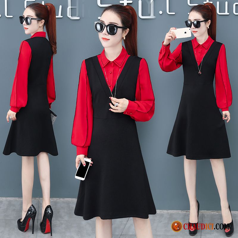 Marque Robe Femme Robe Longues Rouge Deux-pièces Femme Soldes