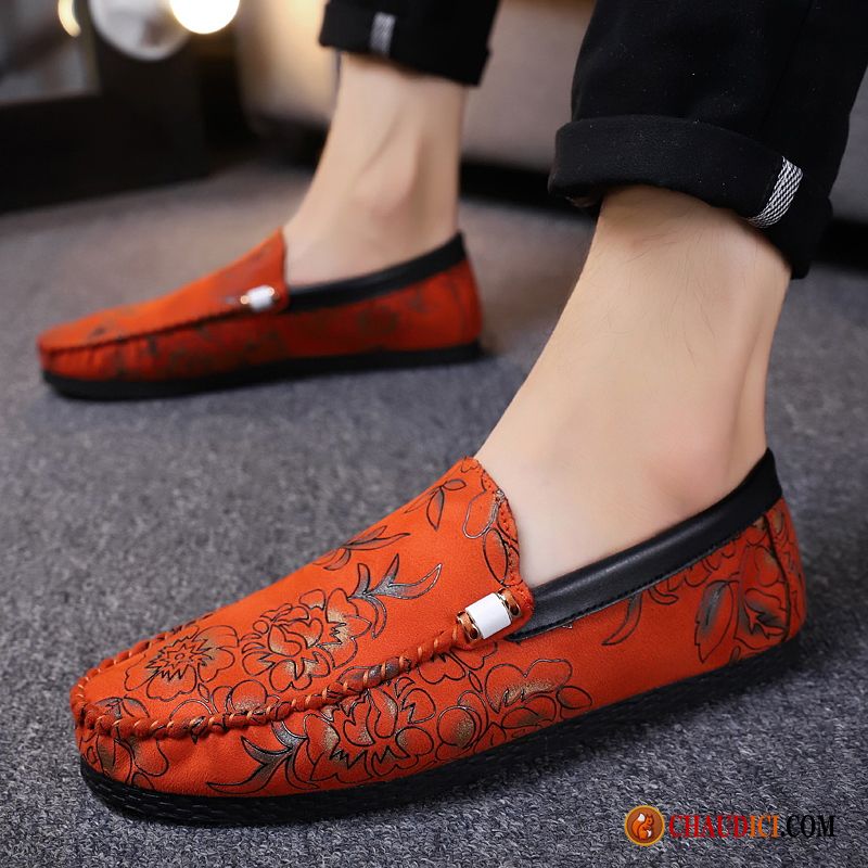 Mocassin A Boucle Homme Homme Derbies Rouge L'automne Tendance En Ligne