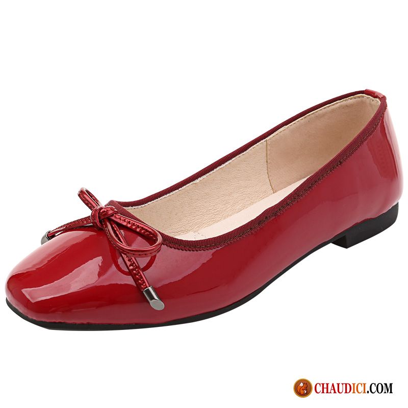 Mocassin Bleu Marine Femme Rouge Flâneurs Cuir Véritable Tous Les Assortis Été Pas Cher