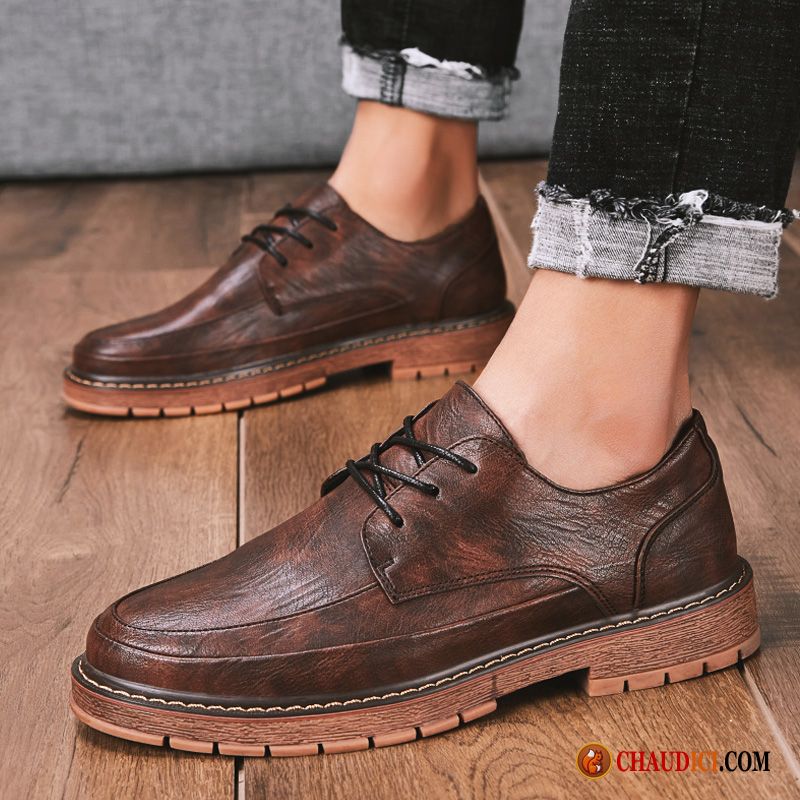 Mocassin Fashion Homme Décontractée Marron Tous Les Assortis Derbies Chaussures De Skate Pas Cher