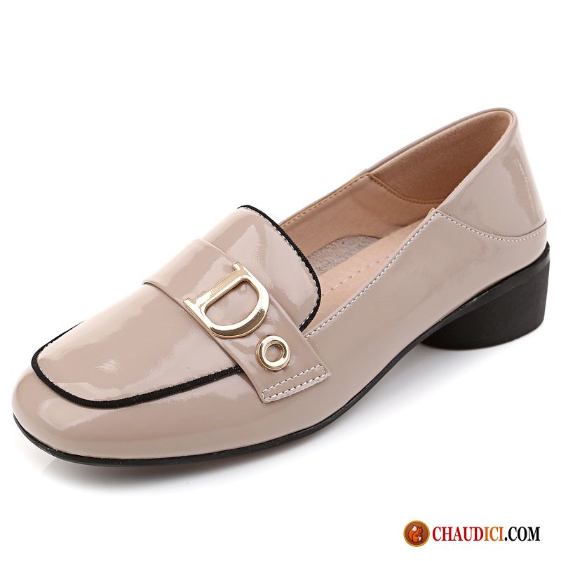 Mocassin Femme Talon Compensé Argent Semelle Doux Cuir Verni Femme Cuir Véritable Derbies En Ligne