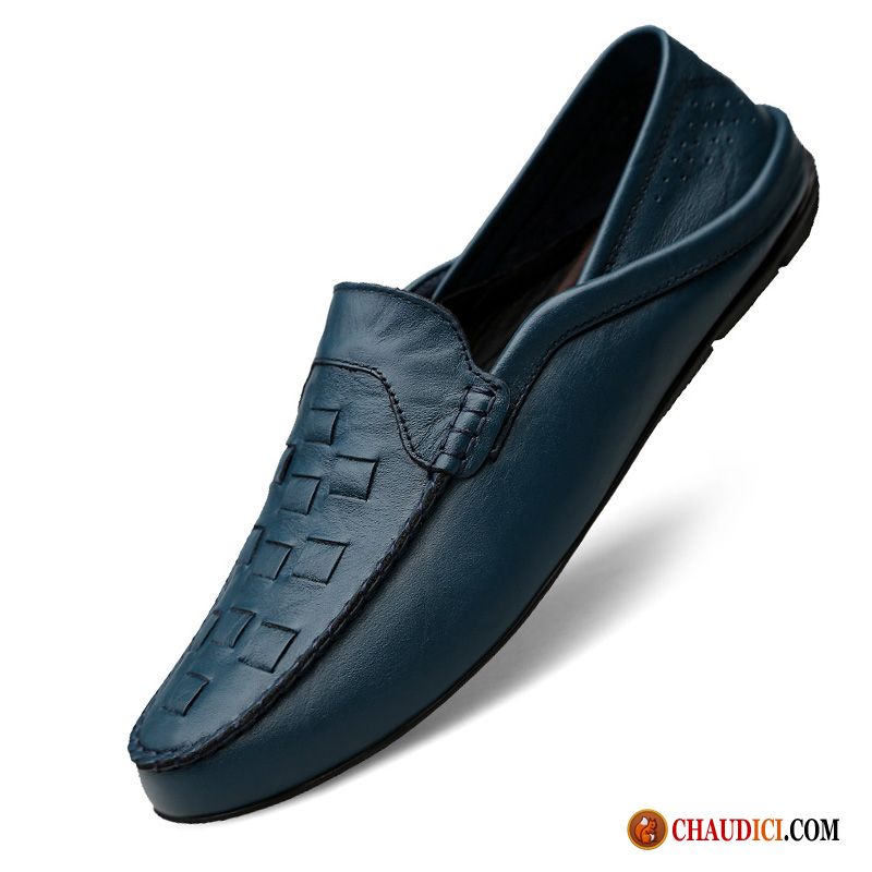 Mocassin Homme Bleu Décontractée Chaussures De Conduite Confortable Bleu Homme En Ligne