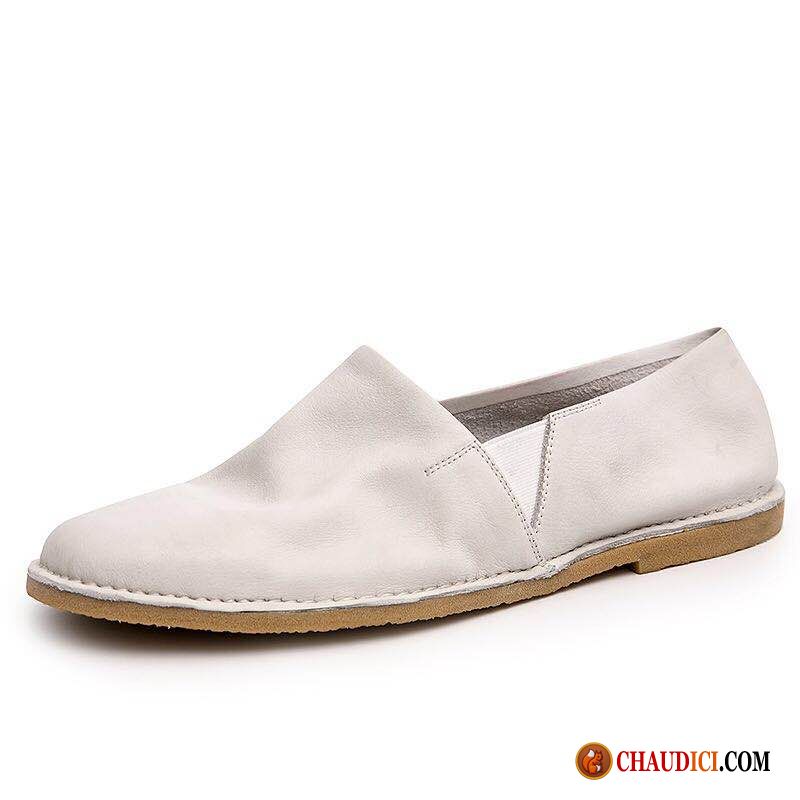 Mocassin Homme Daim Noir Beige Flâneurs Printemps Décontractée Homme Blanc