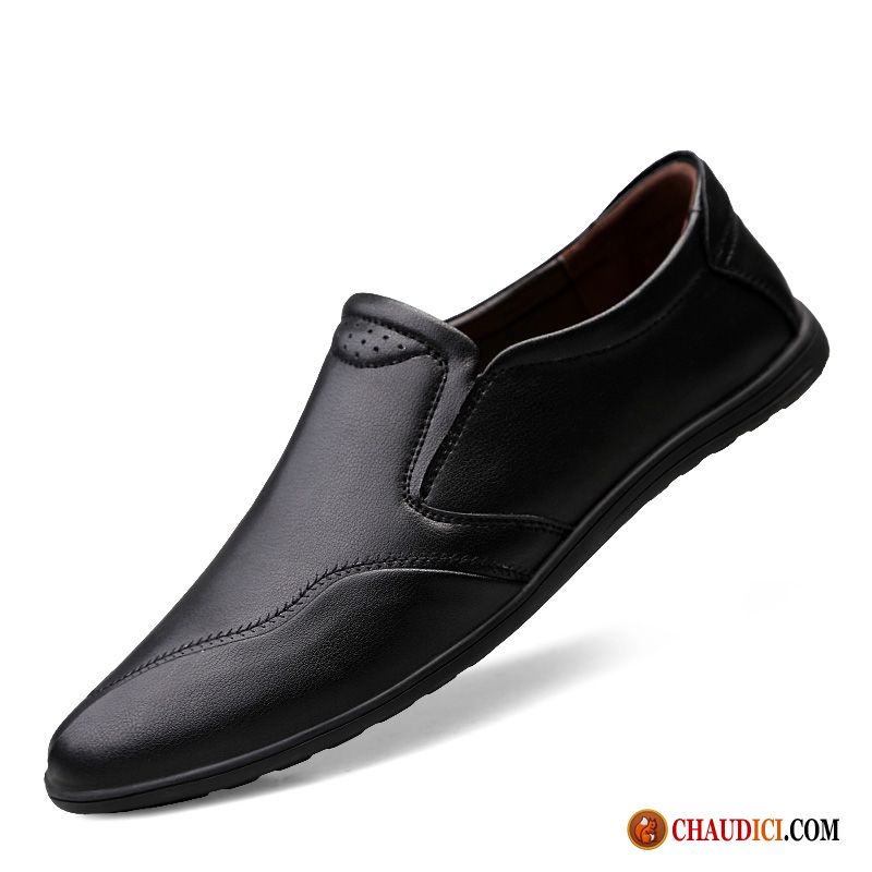 Mocassin Homme De Marque Flâneurs Derbies Cuir Véritable Slip-on Noir France