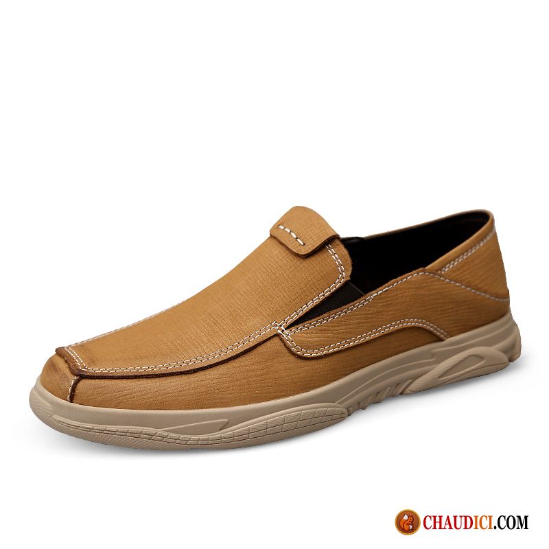 Mocassin Homme Marron Jaune Semelle Doux Homme L'automne Slip-on Soldes