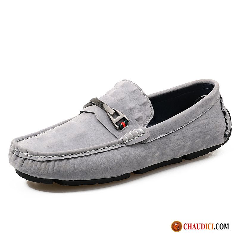 Mocassin Homme Pas Cher Rose Décontractée Flâneurs Rouge Slip-on Gris