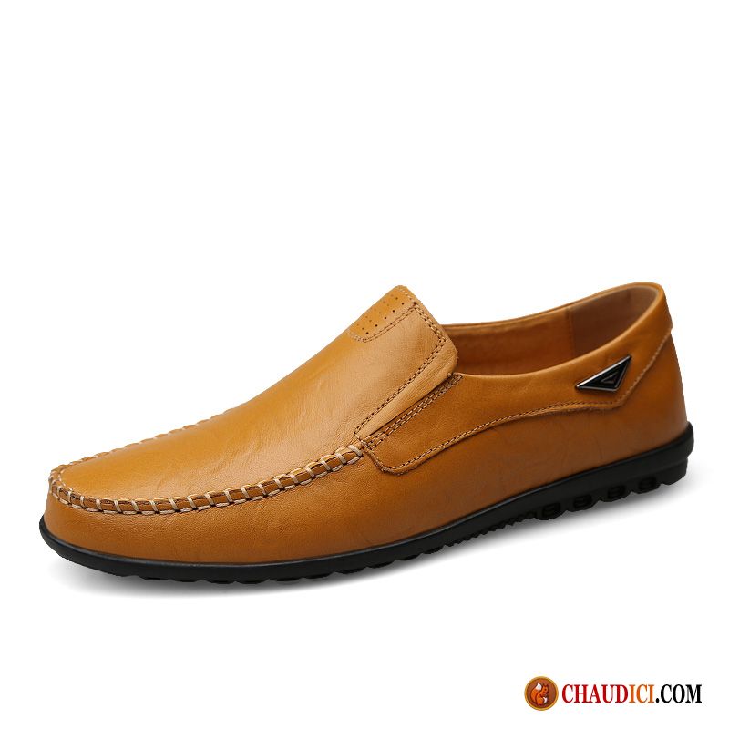 Mocassin Homme Talon Haut Décontractée Cuir Véritable Flâneurs Printemps Homme En Vente