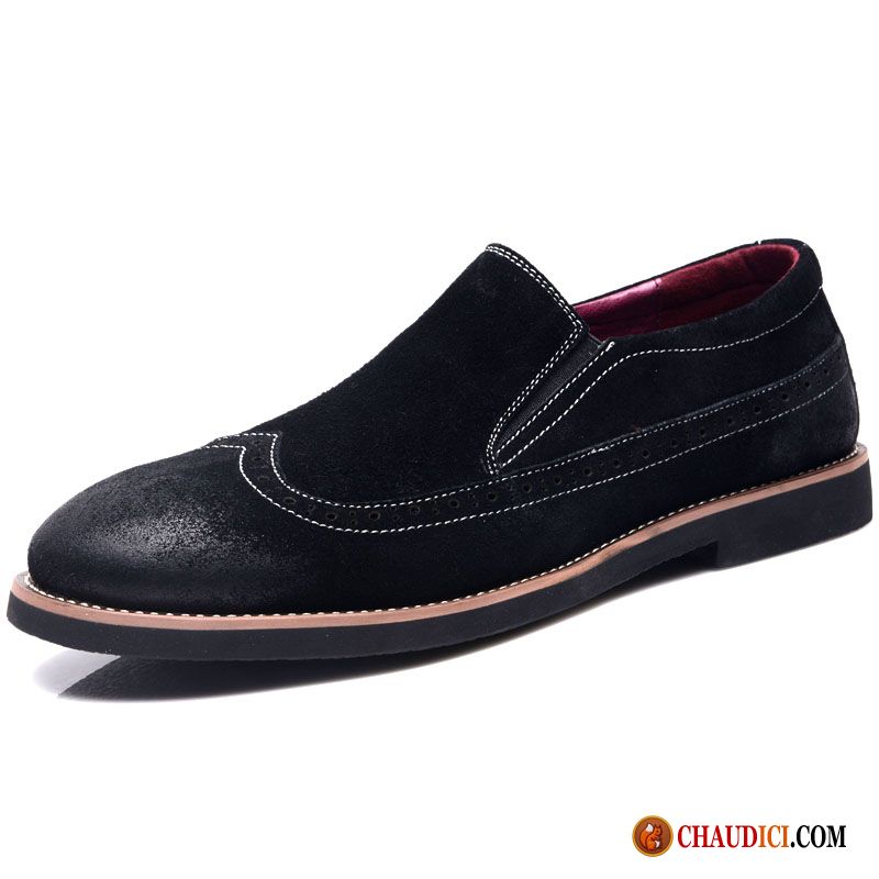 Mocassin Noir Daim Homme Rubine Slip-on Personnalité Noir Mocassins Décontractée France