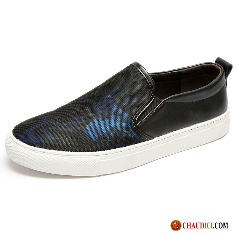 Mocassin Pointu Homme Slip-on De Boîtier Mocassins Noir Flâneurs En Ligne