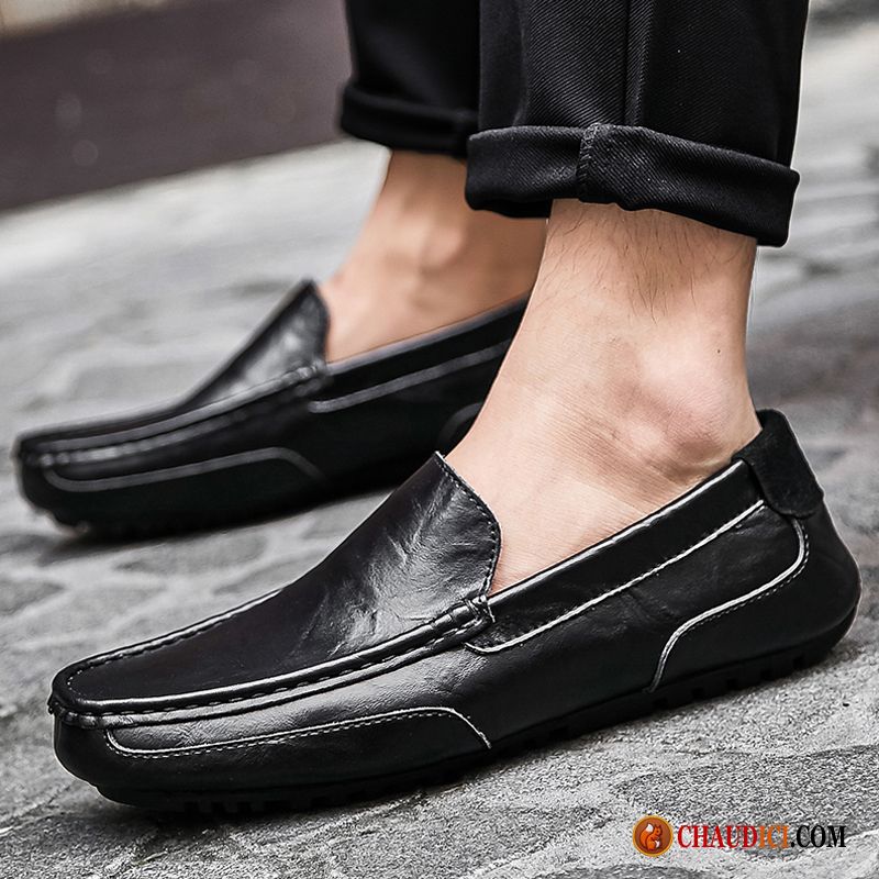 Mocassin Pompon Homme De Boîtier Noir Derbies Homme Flâneurs France