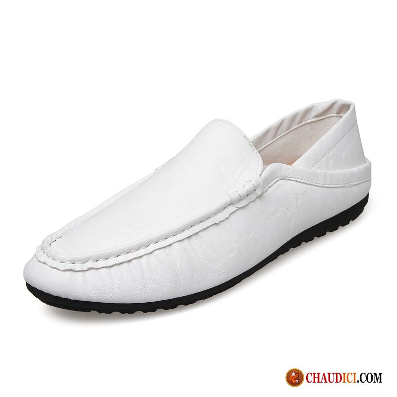 Mocassin Vernis Noir Homme Seashell Blanc Homme Flâneurs Mode Respirant Pas Cher