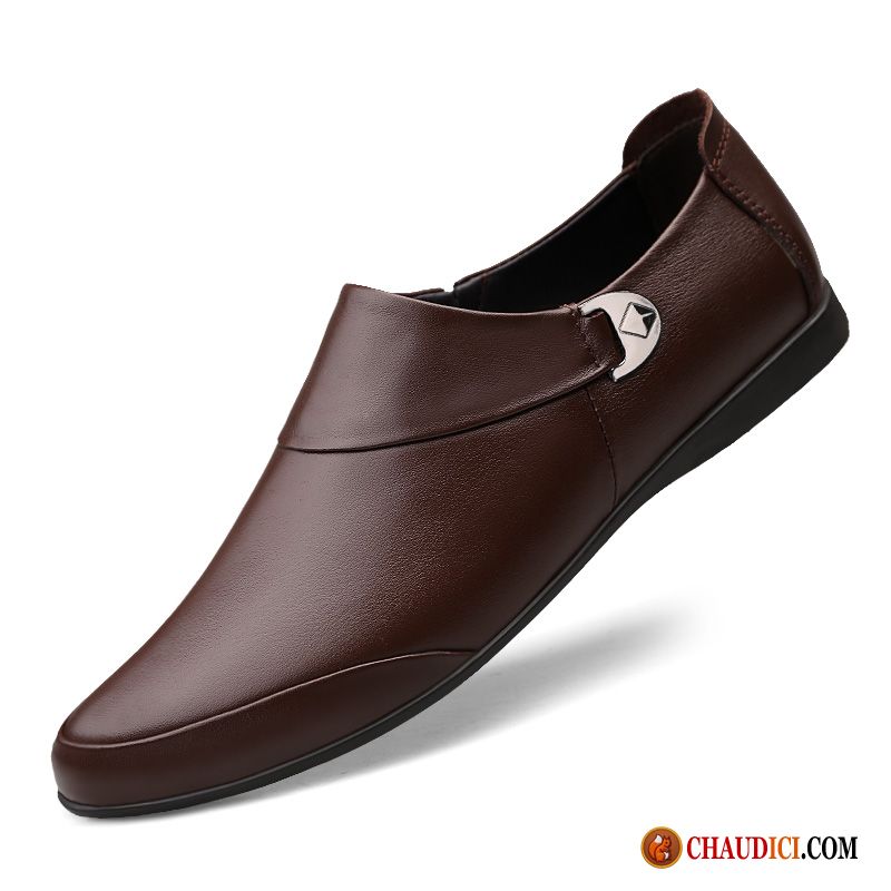 Mocassins A Talon Homme Bisque Chaussures De Conduite Antidérapant Homme Marron Mode Pas Cher