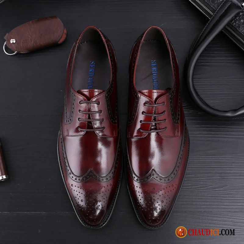 Mode En Cuir Homme Chaussures De Mariage Angleterre Respirant Homme Cuir Véritable