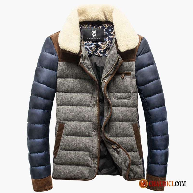 Mode Homme Hiver Homme Lumière Court Épissure Vêtements D'hiver