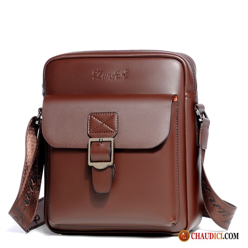 Mode Sac À Bandoulière Chocolat Hommes Tendance Loisir Entreprise Petit