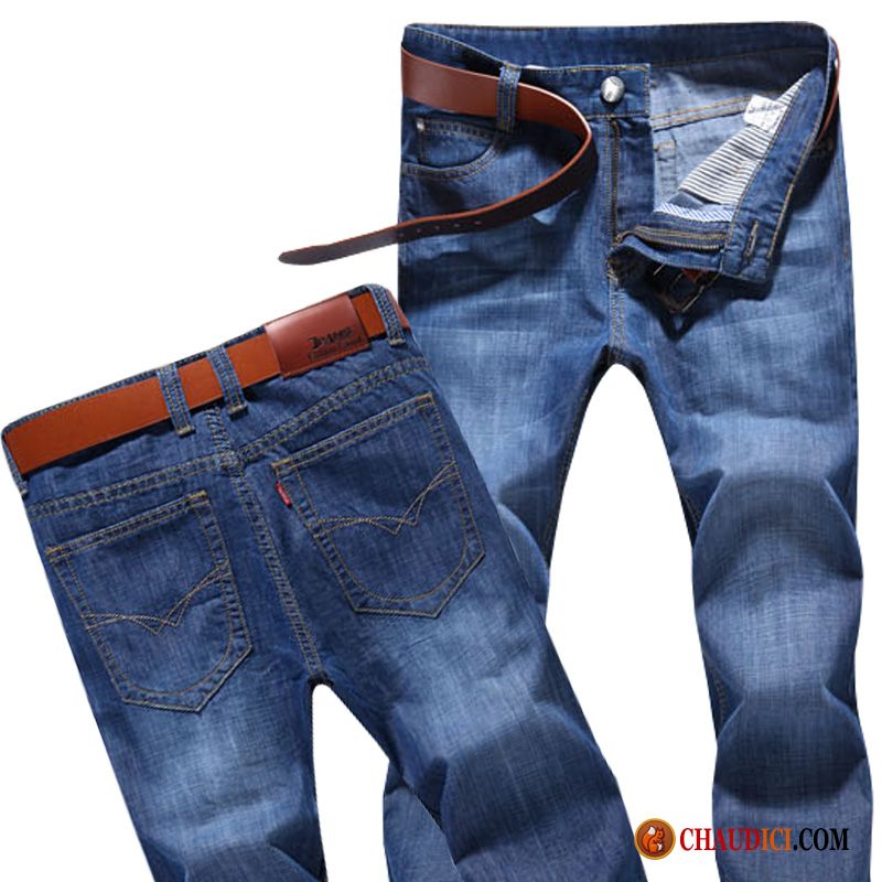 Model Pantalon Homme Jeans Printemps Décontractée Jambe Droite Slim Pantalon En Ligne