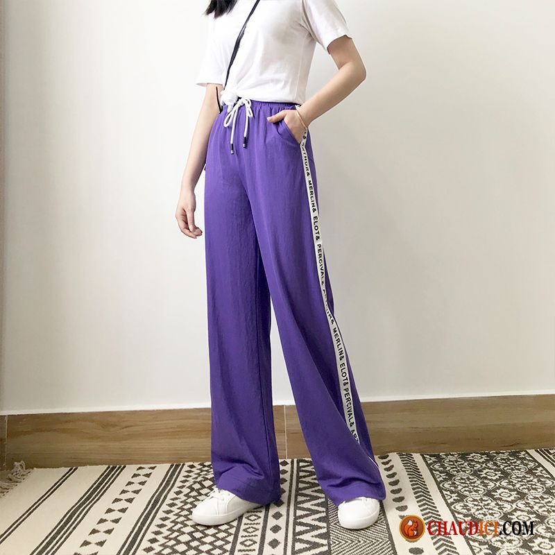 Pantacourt Femme Rouge Ivoire Baggy Femme Violet Pantalon Haute Cintrée En Vente