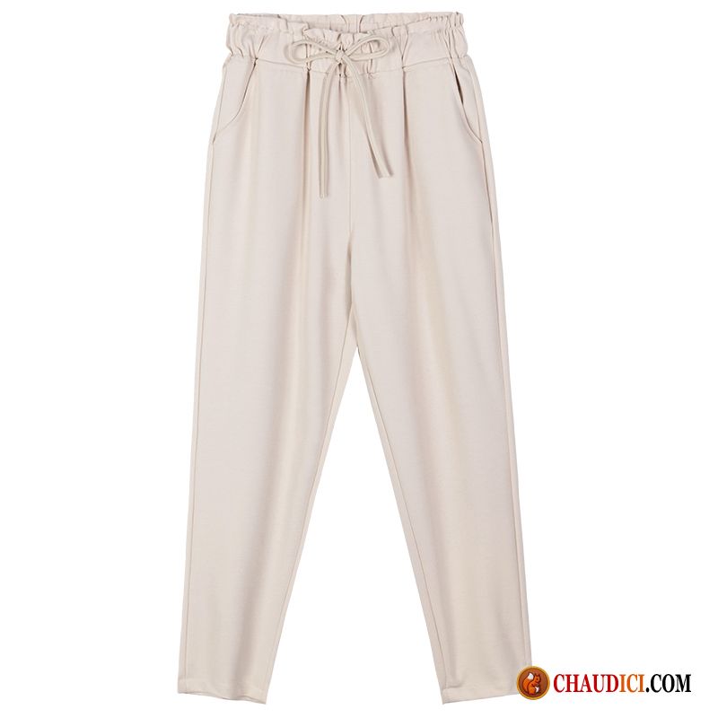 Pantalon Blanc Femme Taille Haute Harlan Pantalons Tendance Été Printemps Pas Cher