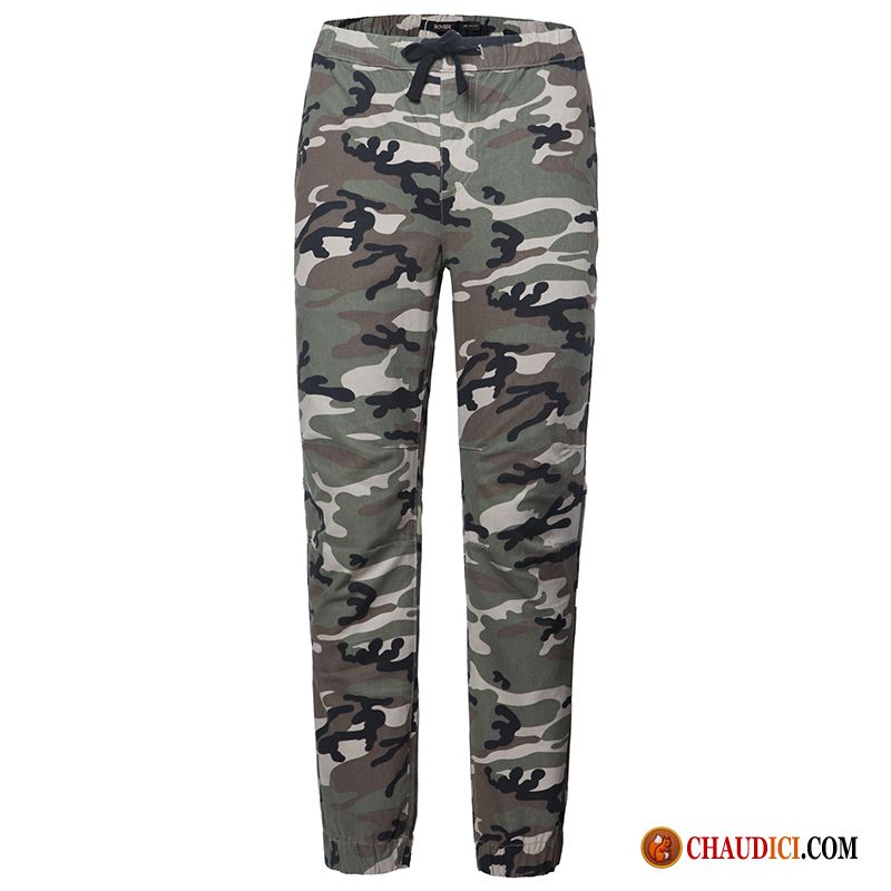 Pantalon De Toile Homme Camouflage Élastique Jambes Pantalon Pantalons Pas Cher