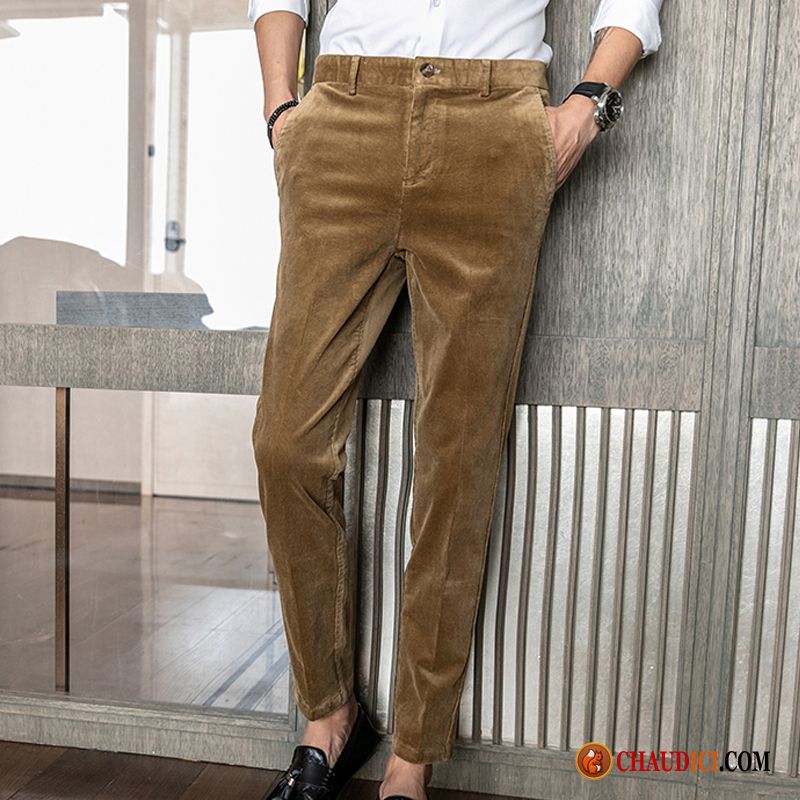 Pantalon Droit Homme Violet Slim Homme Tendance De Travail Kaki Pas Cher