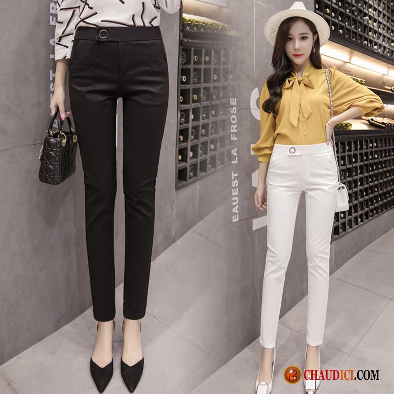 Pantalon Fashion Femme Bisque Mince Pantalon Blanc Slim Femme Pas Cher