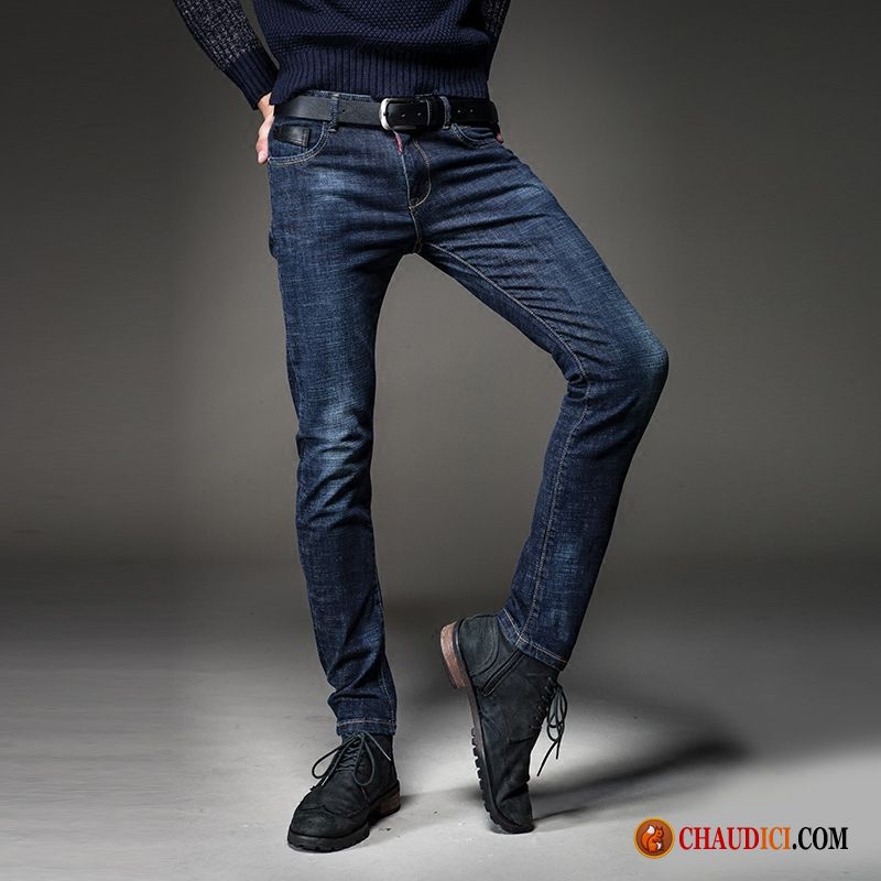 Pantalon Homme Carotte Jambe Droite Extensible Jeans Tendance Homme