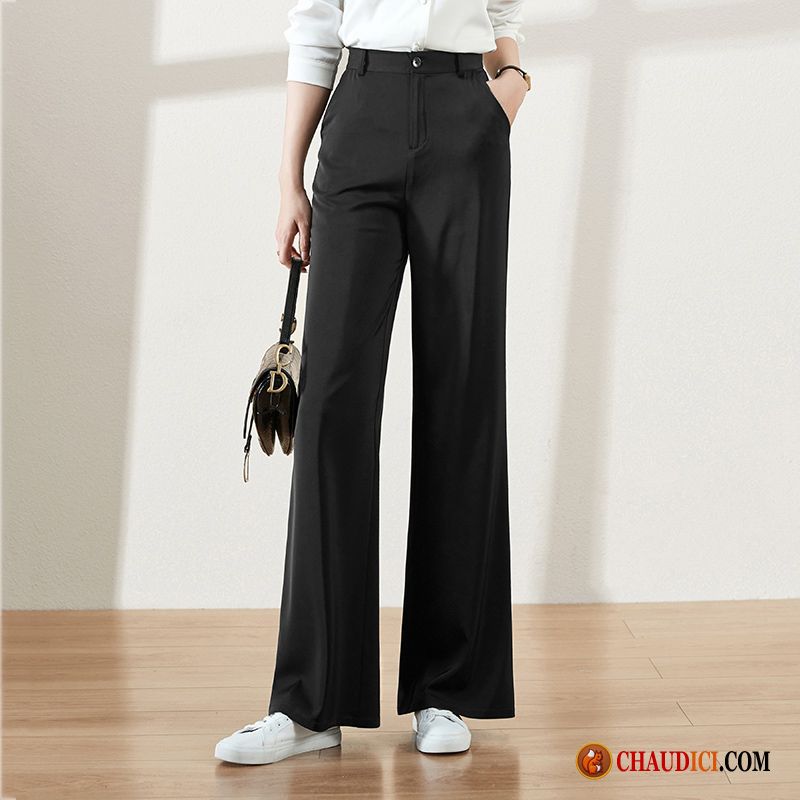 Pantalon Imprimé Femme Pantalon Décontractée Baggy Mince Noir